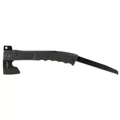 Camillus Camtrax 3-in-1 Hatchet, Hammer, and Folding Saw with Hard Molded Hatchet Sheath - Black
