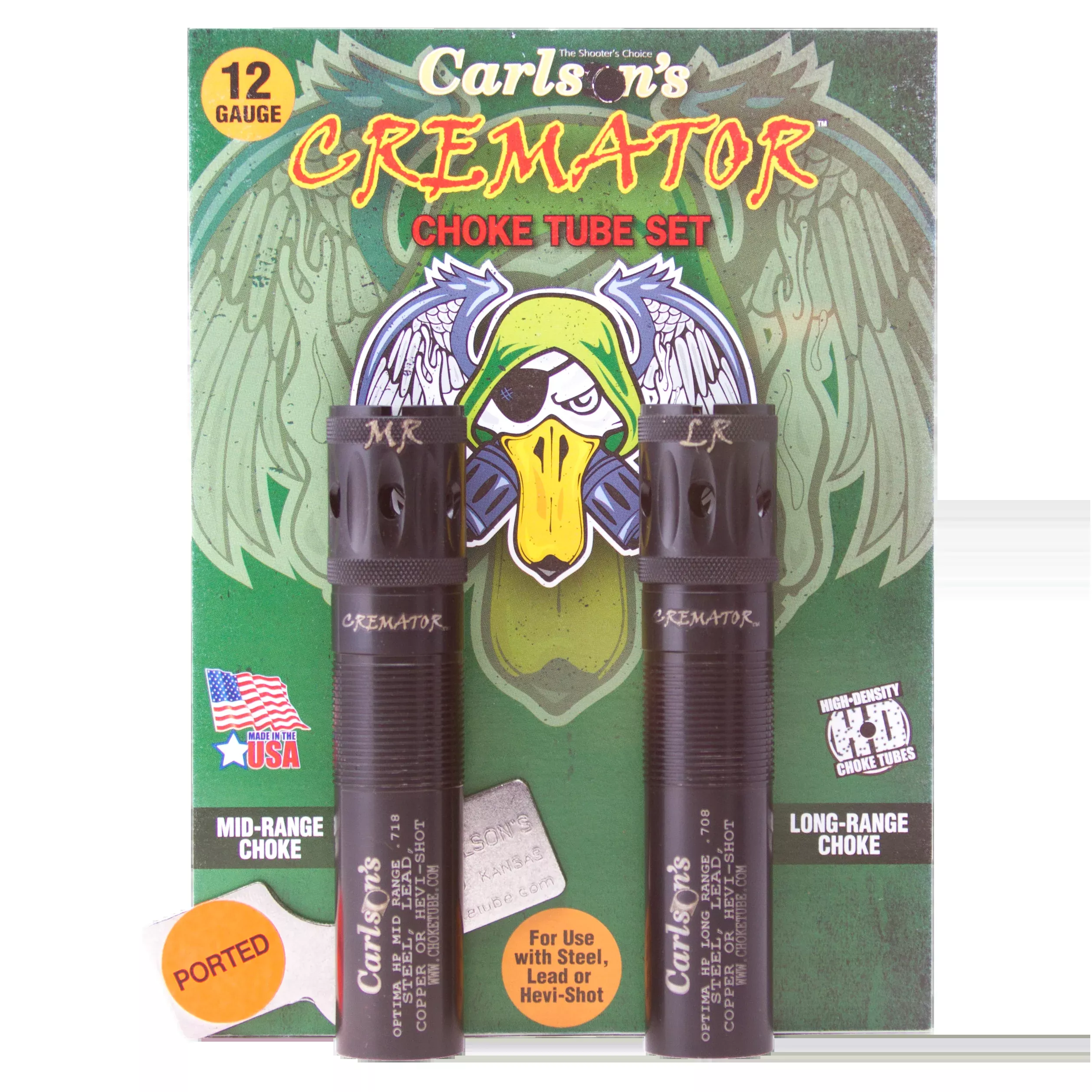 Carlson's Cremator Choke Tube Set for Beretta Optima HP 12 Gauge, Ported Mid/Long Range, 17-4 Stainless, 11562
