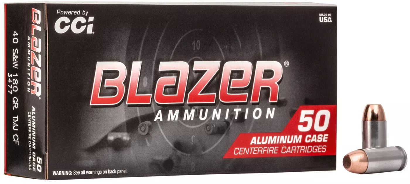 Cci 3477 Blazer Clean- Fire Handgun 40s & W Lead Free 180gr Total Metal Jacket 50 Per Box/20 Case