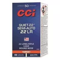 Cci 975cc Quiet- 22 Target 22 Lr 45 Gr Lead Round Nose (Lrn) 50 Per Box/100 Cs