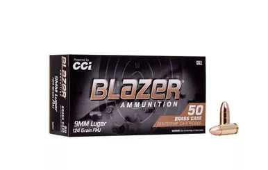 CCI Blazer Brass 9mm Luger Ammo 124 Grain Full Metal Jacket
