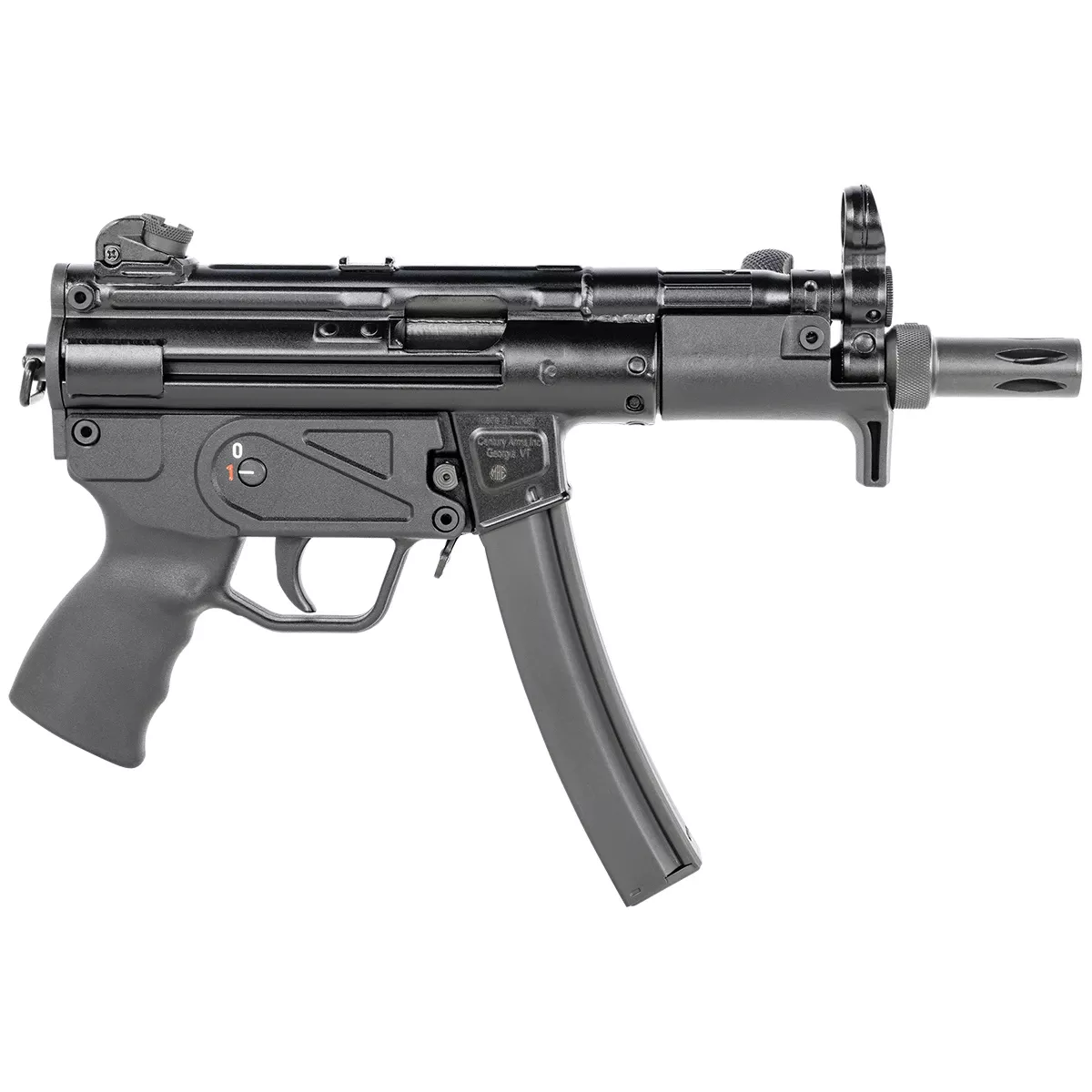 Century Arms Hg6035n Ap5 P 9mm Luger 30 + 1 5.75 " Barrel W/Flash Hider, Black Metal Finish, Fixed Front/Drum Rear Sights, Includes Hard Case, Sling, Cleaning Kit & 2 Magazines