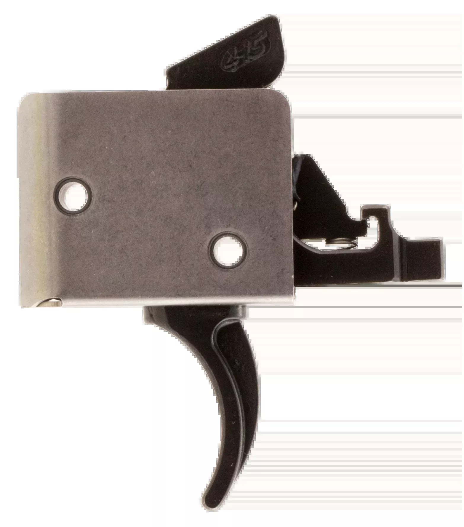 CMC Triggers Drop-In Two-Stage Curved AR-15 Trigger, 2 lb Pull, Black/Silver Finish 92502