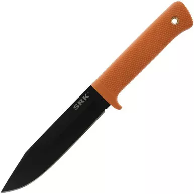Cold Steel CS49LCK-0RBK SRK Survival Rescue Knife Fixed - 5" Black SK-5 Blade, Orange Kray-Ex Handle, Secure-Ex Sheath