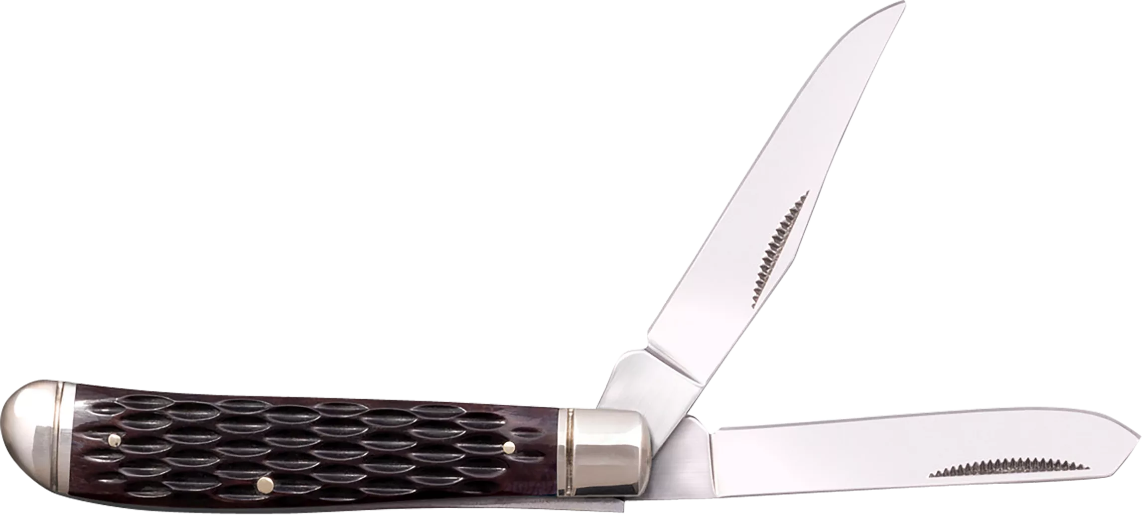 Cold Steel CSFLMTRPRJ TrapperMini 2.60"/2.70" Folding Clip/Spey Plain 3Cr13MoV SS Blade/Brown Jigged w/Polished Bolsters Bone Handle