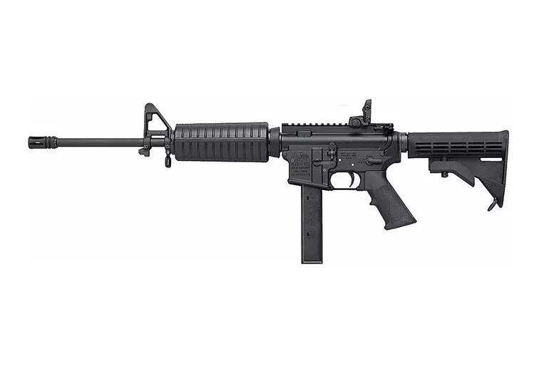 Colt AR-15 CARB Semi Automatic Rifle 9mm Luger 16″ Matte Threaded Barrel Matte Frame Black Pistol Grip
