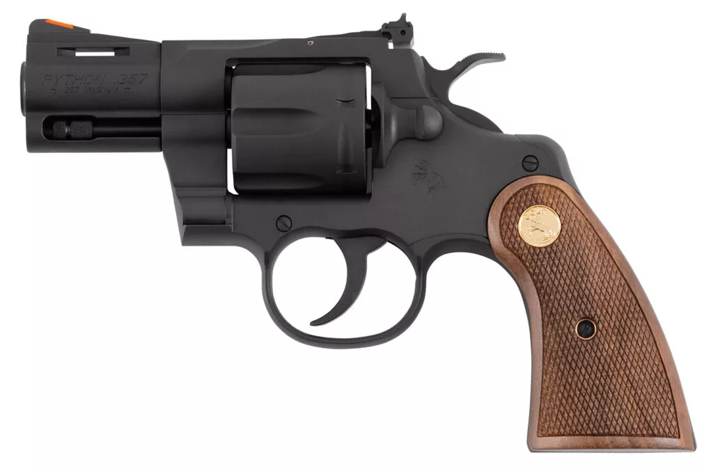 Colt Mfg PYTHONBM2WTS Python357 Mag 38 Special 6 Shot 2.50″ Matte Blued Carbon Steel Barrel, Cylinder & Frame, Exposed Hammer