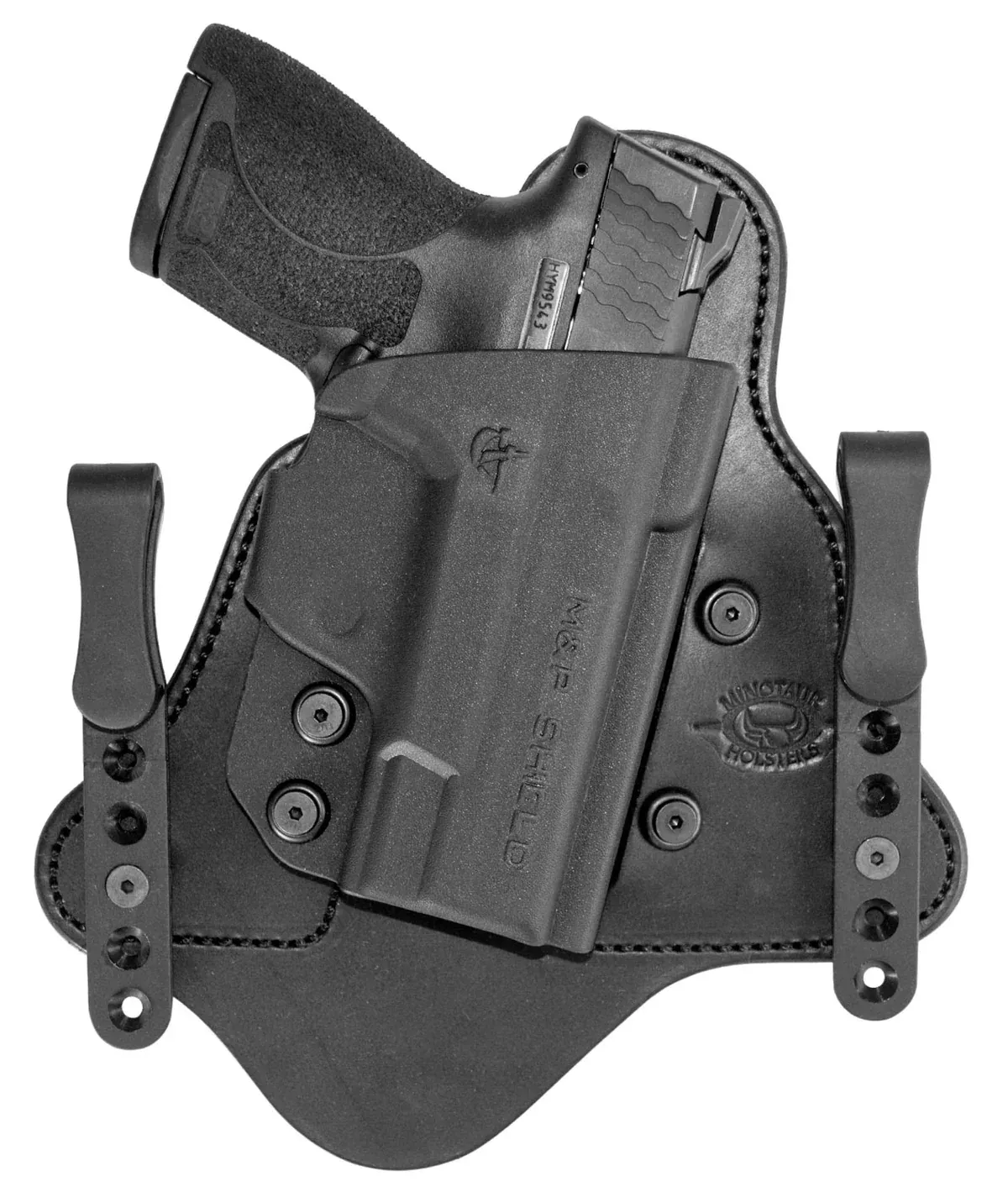 Comp-Tac C225SW250RBSN MTACIWB Black Kydex/Leather Belt Clip Fits S&W M&P Shield EZ 380 Right Hand
