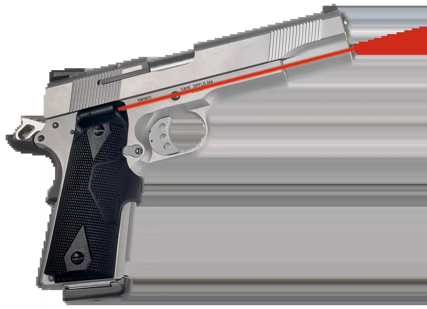 Crimson Trace Lasergrips for 1911 Full-Size, Red Laser, Instinctive Activation, Black Polymer – 011200