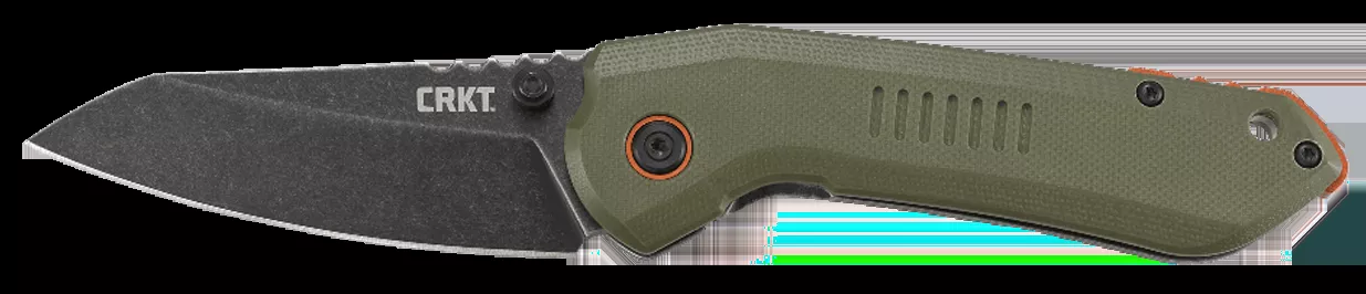 CRKT 6280 Overland3" Folding Sheepsfoot Plain Stonewashed 8Cr13MoV SS Blade/ Green G10/SS Handle Includes Pocket Clip