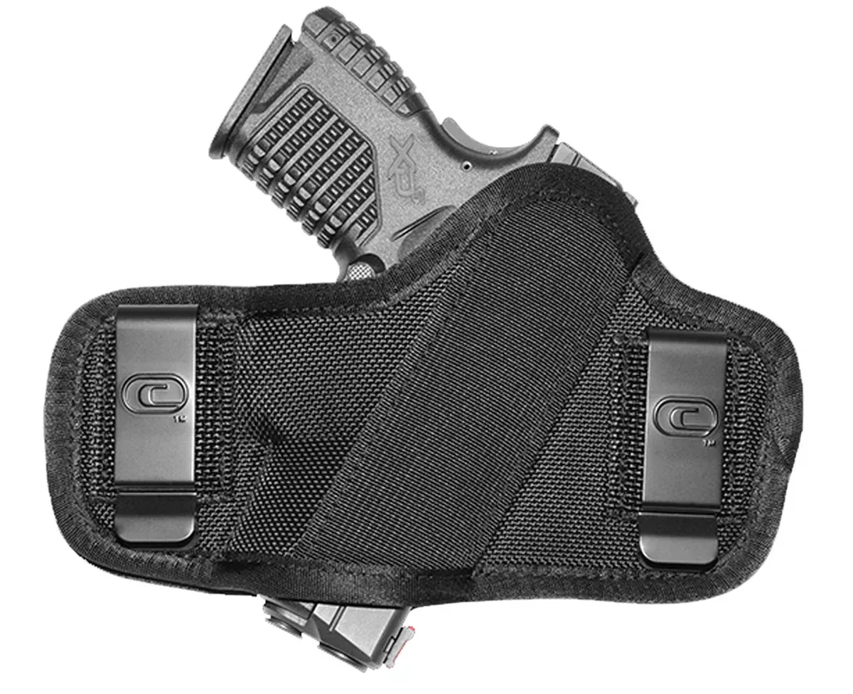 Crossfire Shooting Gear CRFCLPONSA1S2 The Clip-OnOWB Black Ballistic Nylon Belt Clip Fits Subcompact 2-2.50" Barrel Ambidextrous