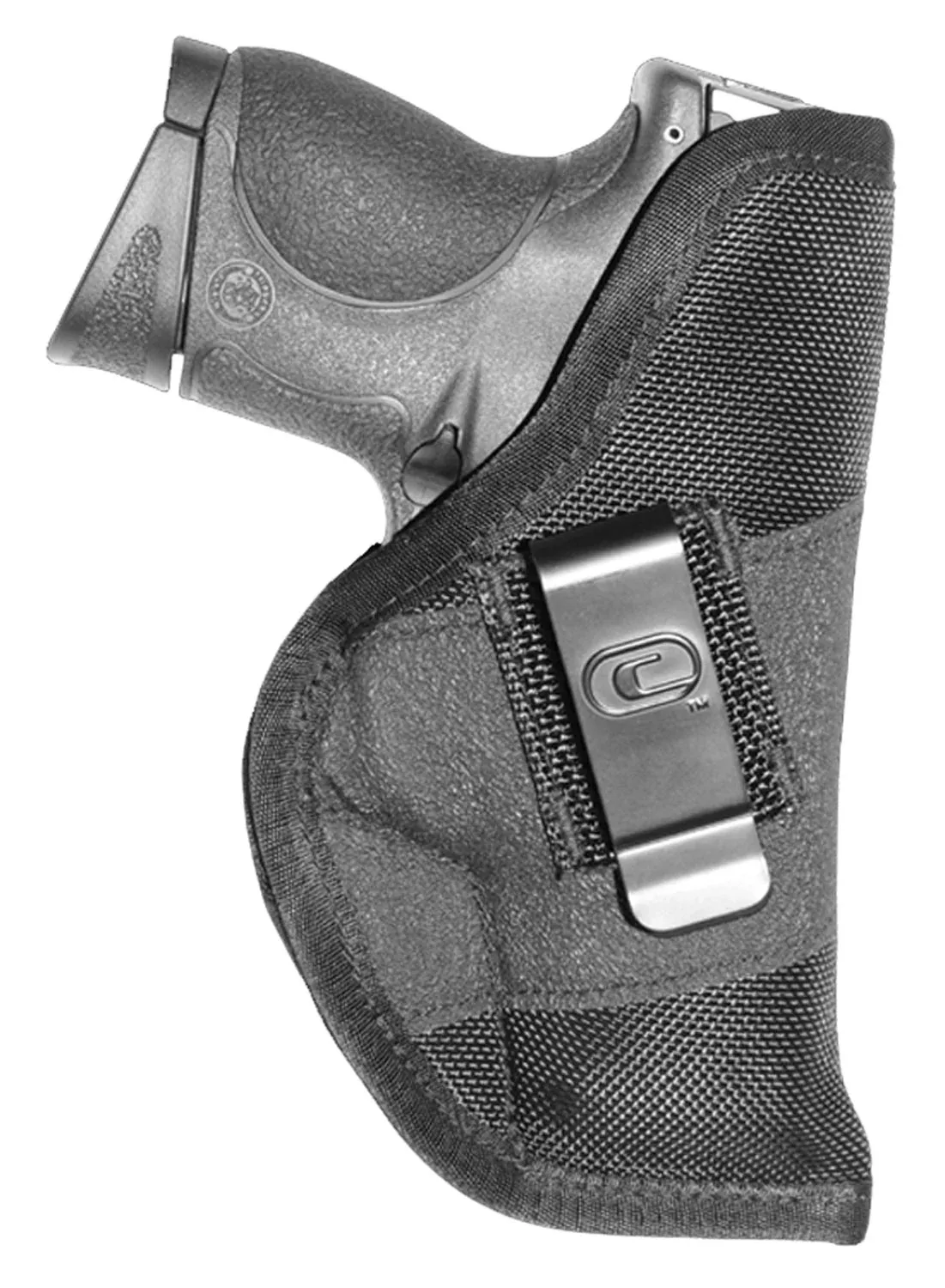 Crossfire Shooting Gear CRFGRPCLPSA1C3 The GripIWB Black Ballistic Nylon Belt Clip Fits Compact 3-3.50" Barrel Ambidextrous