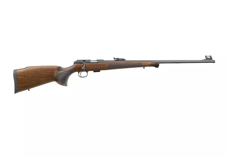 CZ 457 Premium Bolt Action Rifle 22 Long Rifle 24.8″ Blued Barrel Blued Frame Walnut Field Stock
