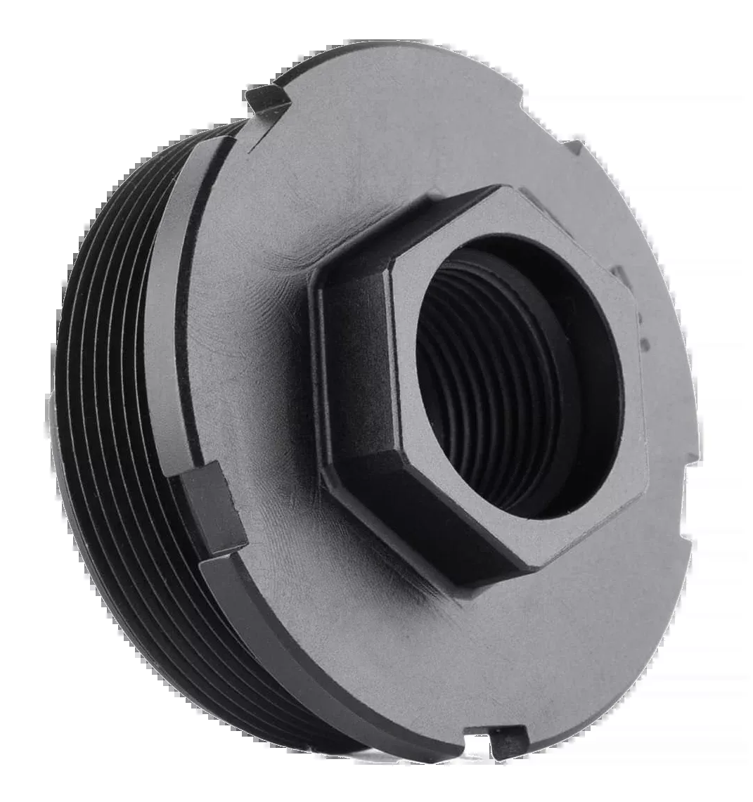 Dead Air HUB Direct Thread Mount M18x1.5 for 1.375-24 Suppressors, 4140 Steel, Black Nitride LT312