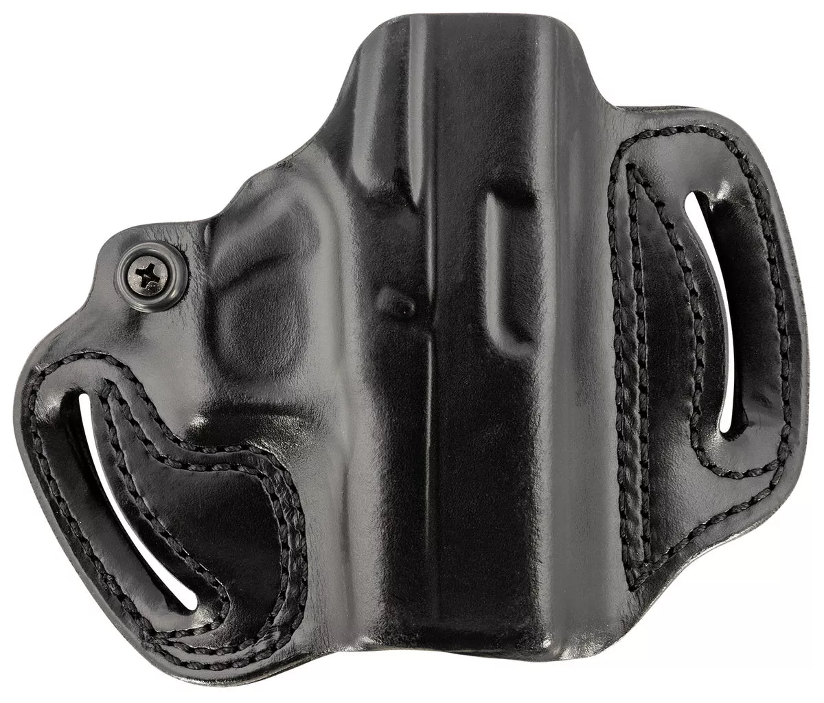 DeSantis Gunhide 086BA8BZ0 Mini SlideOWB Black Leather Belt Slide Fits Glock 43/43x/48 Belt 1.75" Wide Black Hand