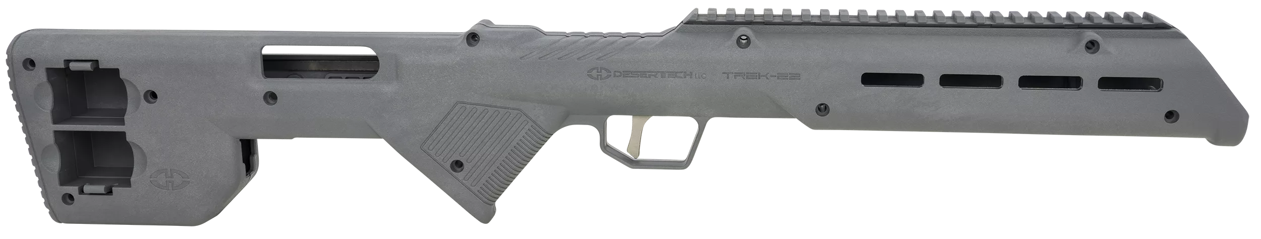 Desert Tech TRK22GRY TREK-22 Rifle Chassis Gray Synthetic Fixed Bullpup Fits Ruger 10/22 26.75" OAL