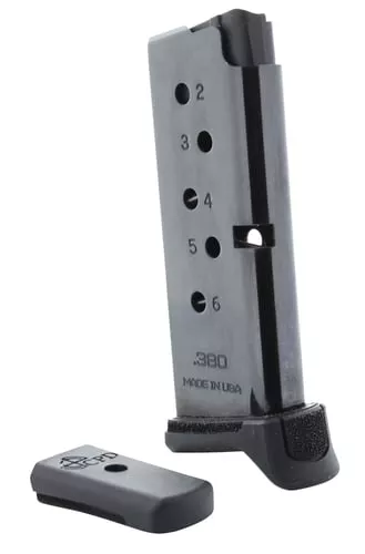 DuraMag 6X38141205RCPD ReplacementBlack Detachable 6rd 380 ACP for Ruger LCP/LCP II