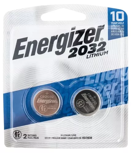Energizer 2032BP2 CR2032 Lithium BatterySilver 3.0 V 235 mAh, Qty (2) Single Pack