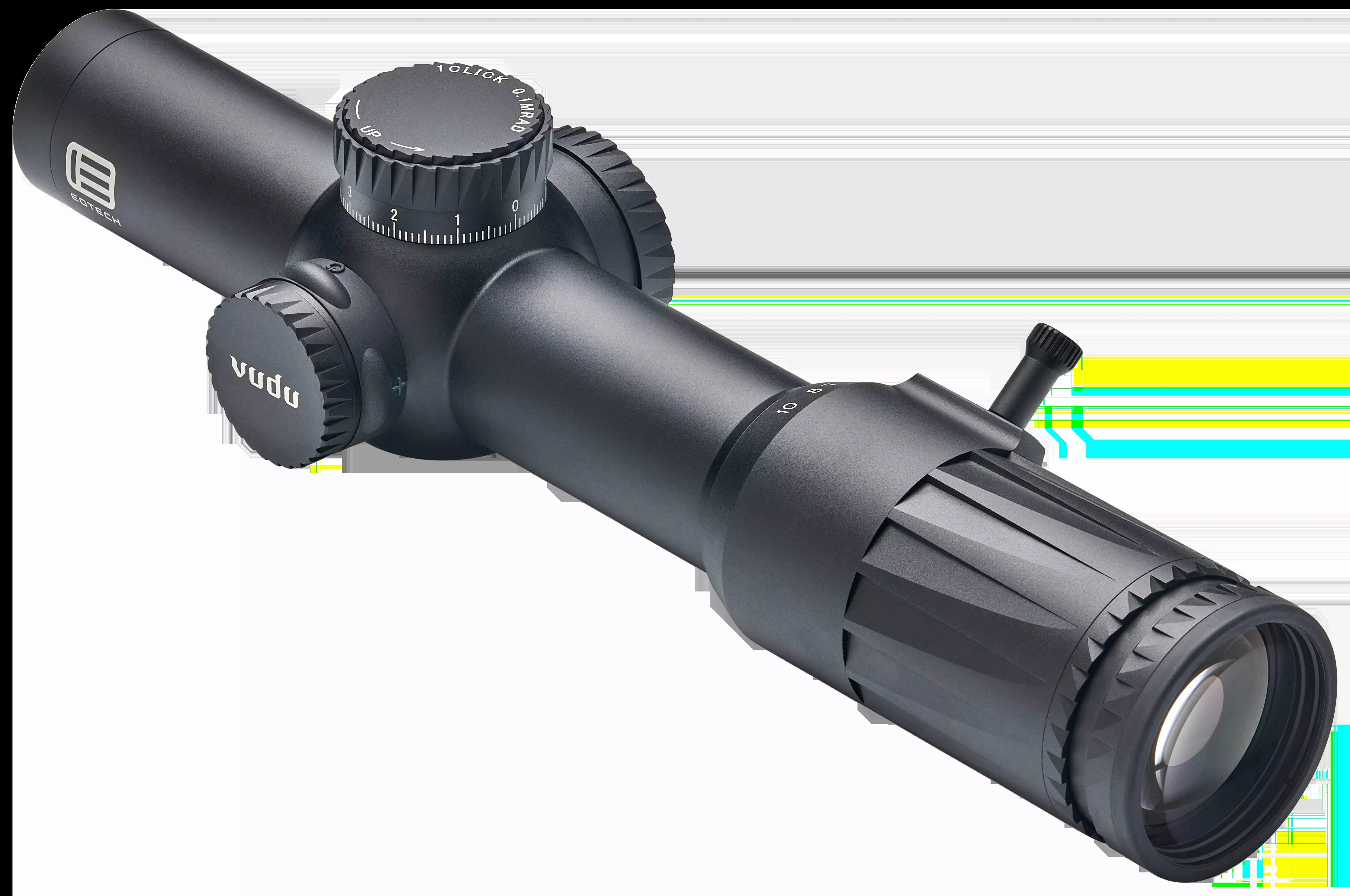 Eotech VDU110FFSR4 Vudu FFP Black Hardcoat Anodized 1-10x 28mm 34mm Tube Illuminated Red SR4 MOA Reticle Features Throw Lever
