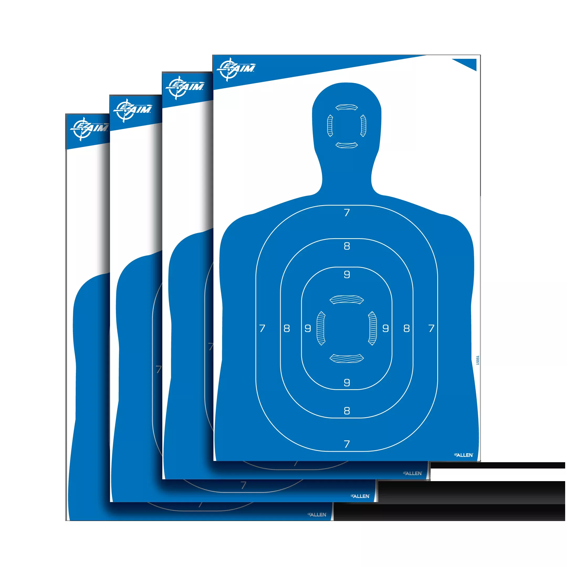 EZ-Aim Silhouette Paper Targets, Hanging 23 x 35 in, Blue/White, 4-Pack – 15331