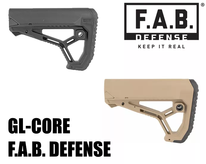 FAB Defense GL-Core Compact Collapsible Stock AR-15 Buttstock AR15 M16 M4 Mil-Spec & Commercial Adjustable GLCORE