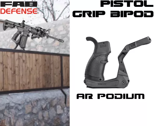 FAB Defense Podium AR-POD Bi-Pod Pistol Grip for AR-15 Platform AR15 Bipod
