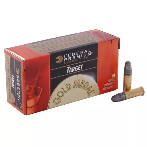 Federal 711B Premium Gold Medal 22 LR 40 gr Lead Round Nose 50 Per Box