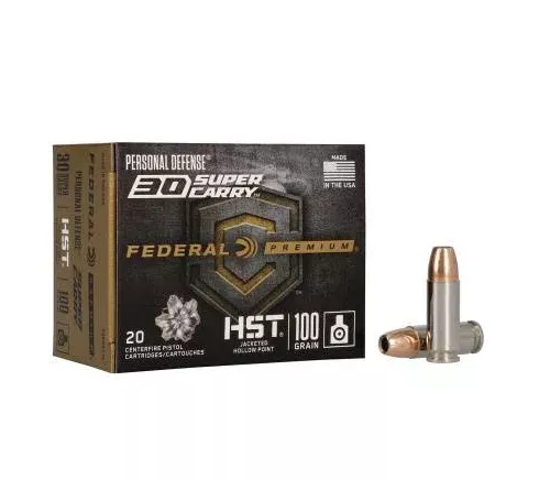 Federal Ammunition 30 Super Carry 100 Grain HST Jacketed Hollow Point 20 Count