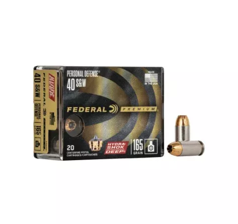 Federal Ammunition 40 S&W 165 Grain Hydra-Shok Deep Jacketed Hollow Point 20 Count