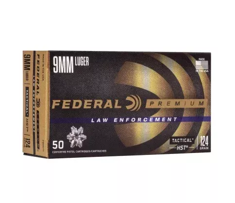 Federal Ammunition 9mm Luger 124 Grain HST Jacketed Hollow Point 50 Count