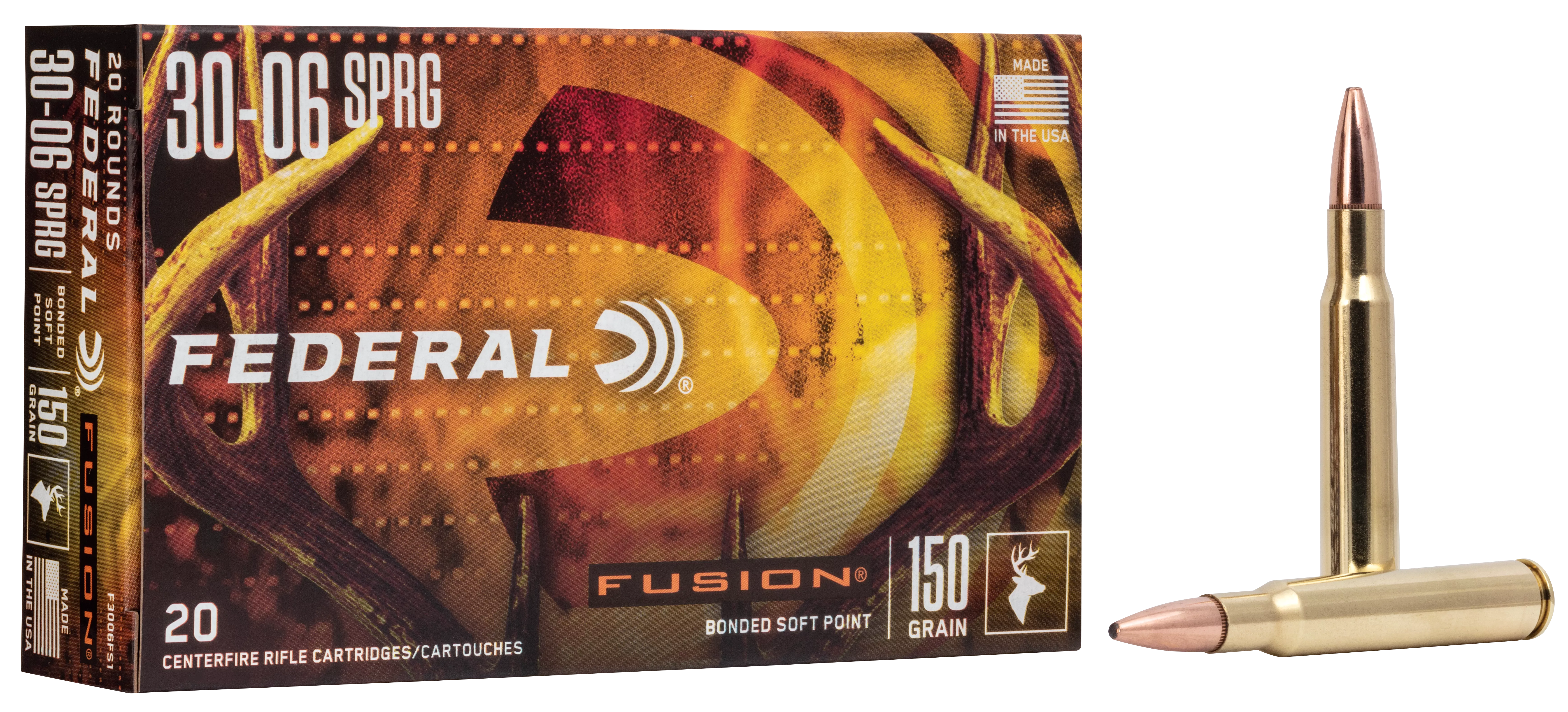 Federal F3006FS1 Fusion30-06Springfield 150gr Bonded Soft Point 20 Per Box/10 Case