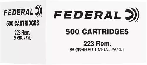 Federal FC223F500 223Rem 55gr Full Metal Jacket 500 Per Box/2 Case