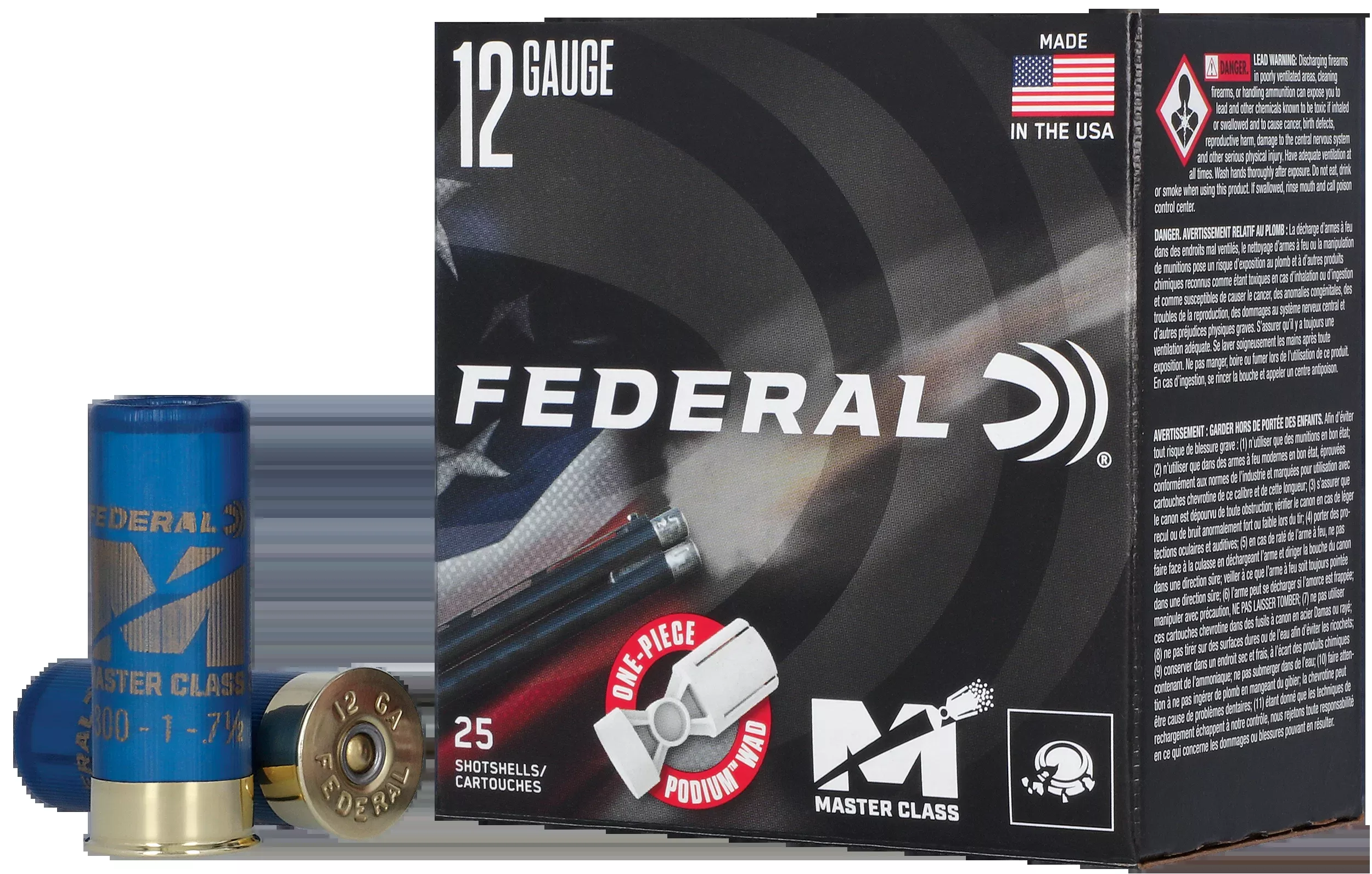 Federal Master Class 12 Gauge 2-3/4in 1oz #7.5 Shot Sporting Clays Shotshells MC12HC175
