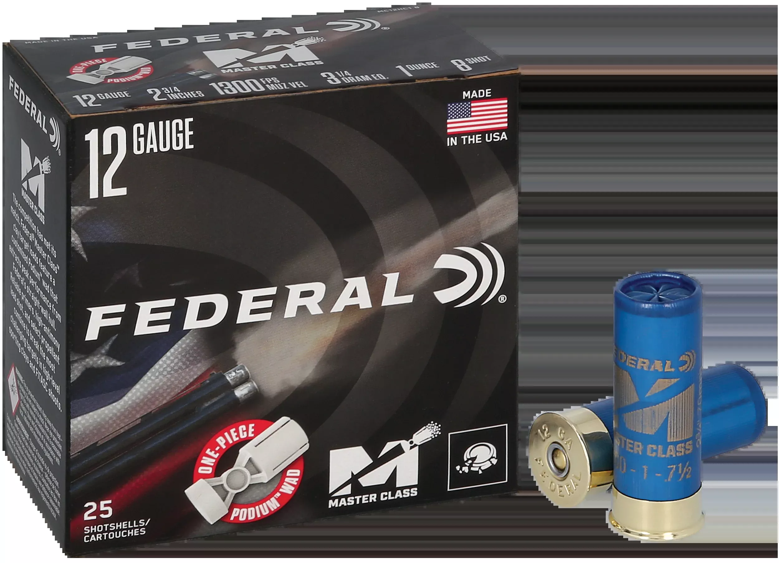 Federal Master Class 12 Gauge 2-3/4in 1oz #8 Shot Sporting Clays Shotshells 25rd MC12HC18