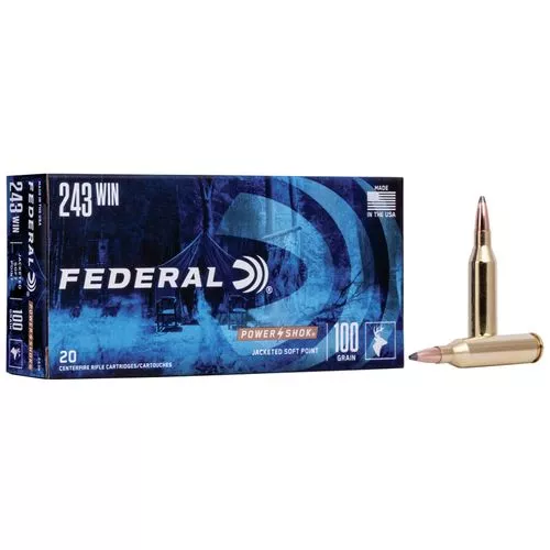Federal Power-Shok Ammunition 243 Winchester 100 Grain Soft Point