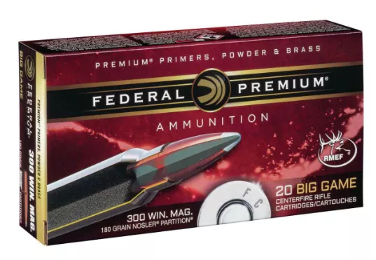 Federal Premium 300 Winchester Magnum Ammo 180gr Partition 20rds - P300WD2