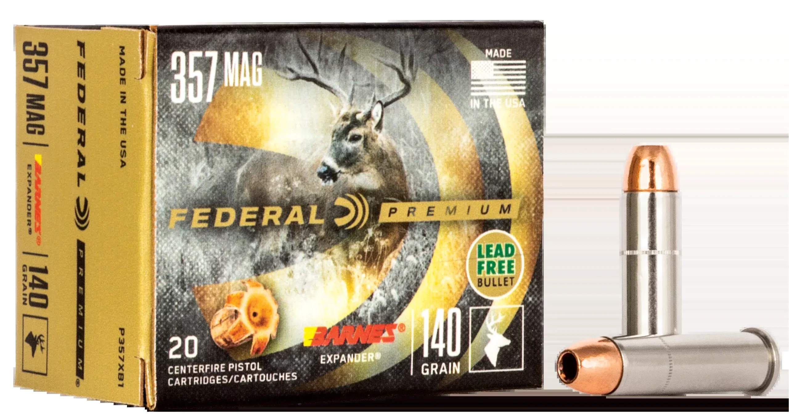 Federal Premium Barnes Expander .357 Magnum 140gr Lead-Free Handgun Ammo 20rd P357XB1