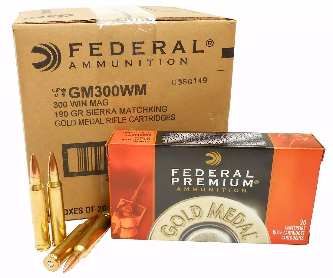 Federal Premium Gold Medal 300 Winchester Magnum Ammo 190gr SMK 200rds - GM300WM