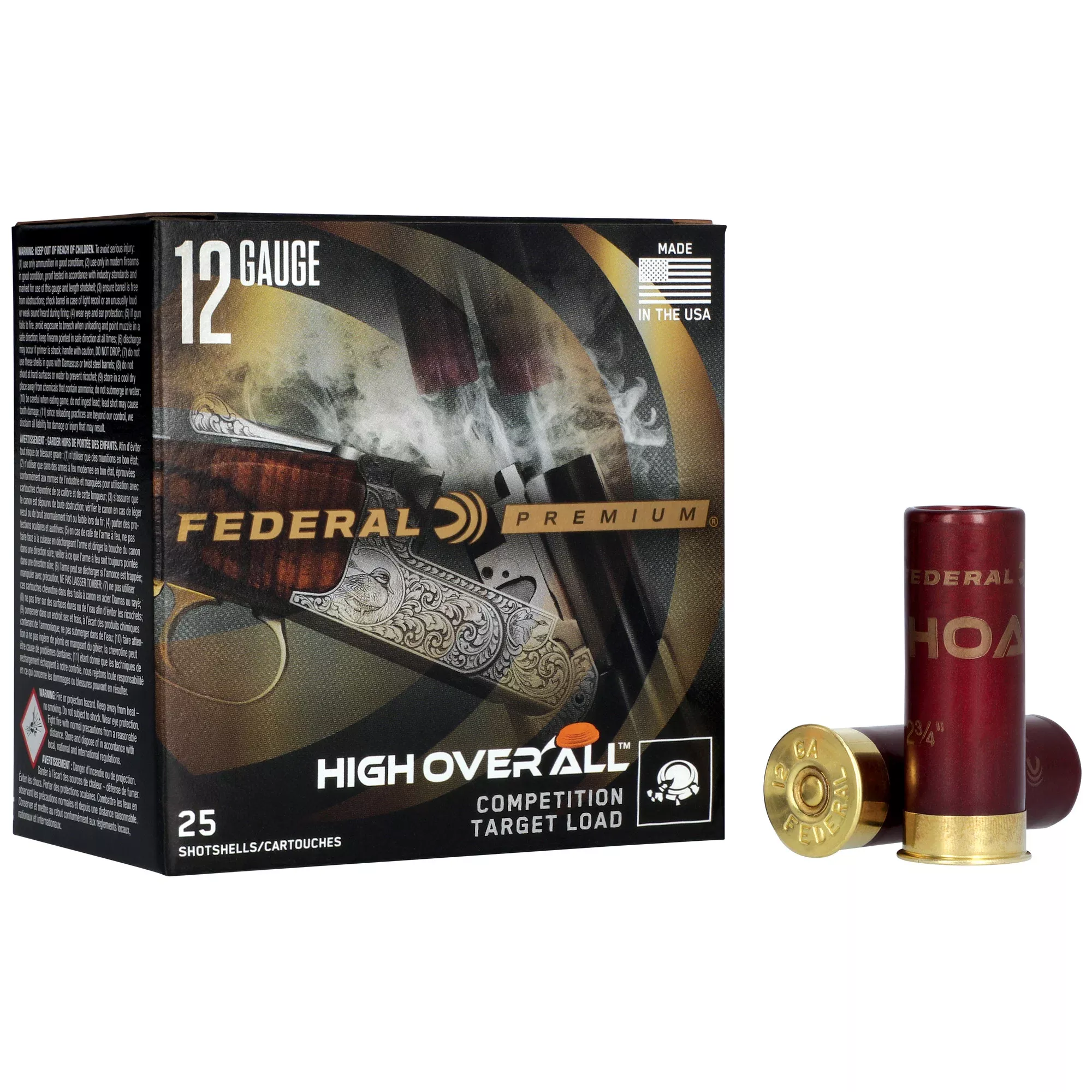 Federal Premium High Over All 12 Gauge 2.75in #8 Lead Target Shotshells, 25ct HOA12H1 8
