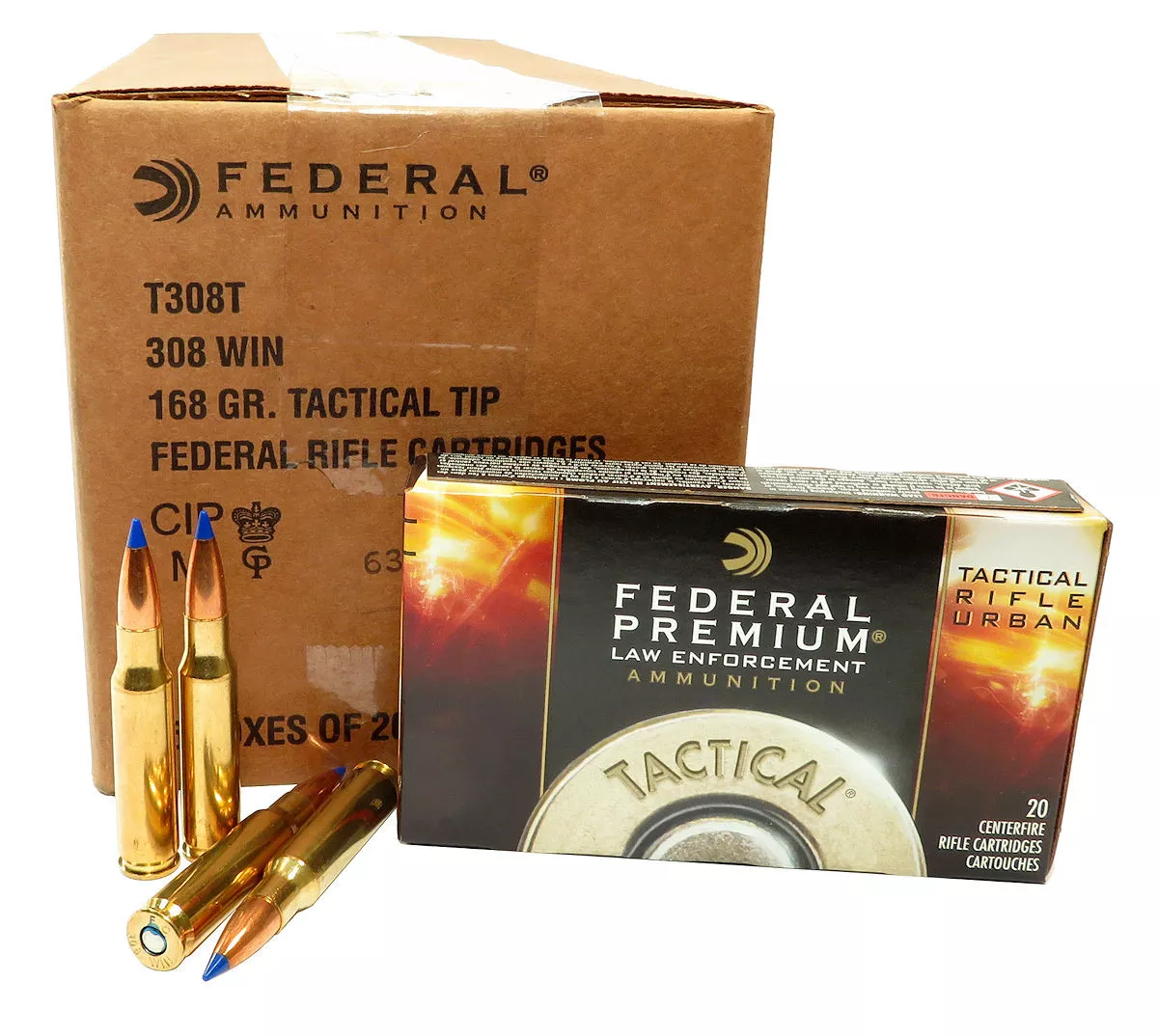 Federal Premium LE Tactical 308 Winchester Ammo 168gr TMK 500rds - T308T