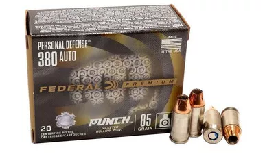 Federal Premium Punch 380 ACP 85Gr Jacketed Hollow Point - 20 Round Box