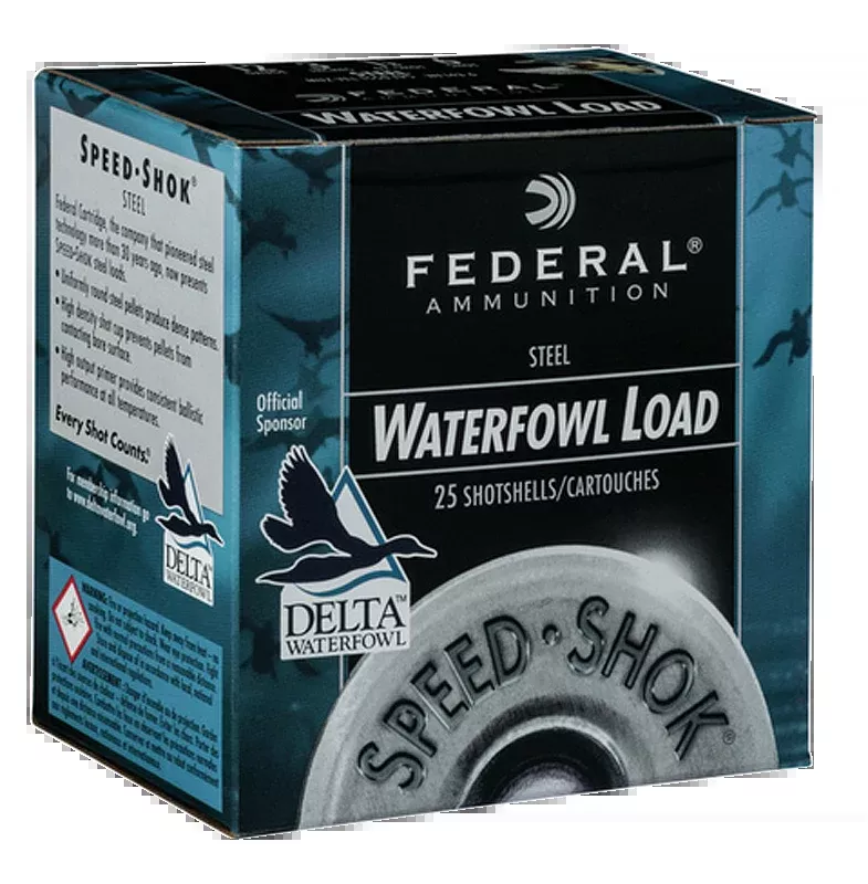 Federal Speed-Shok 12 Gauge 2.75in Steel Waterfowl Shotshells, 1 1/8oz #2, WF1452