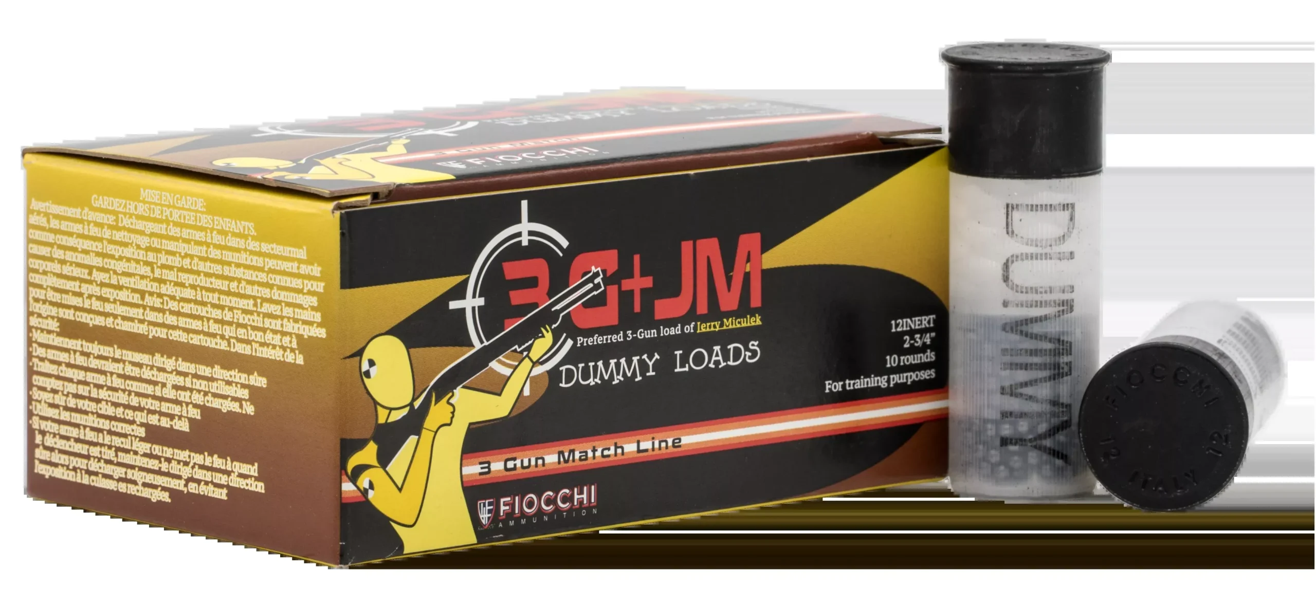 Fiocchi 12 Gauge Inert Dummy Shotshells for Training & Practice, 10-Round Box 12INERT