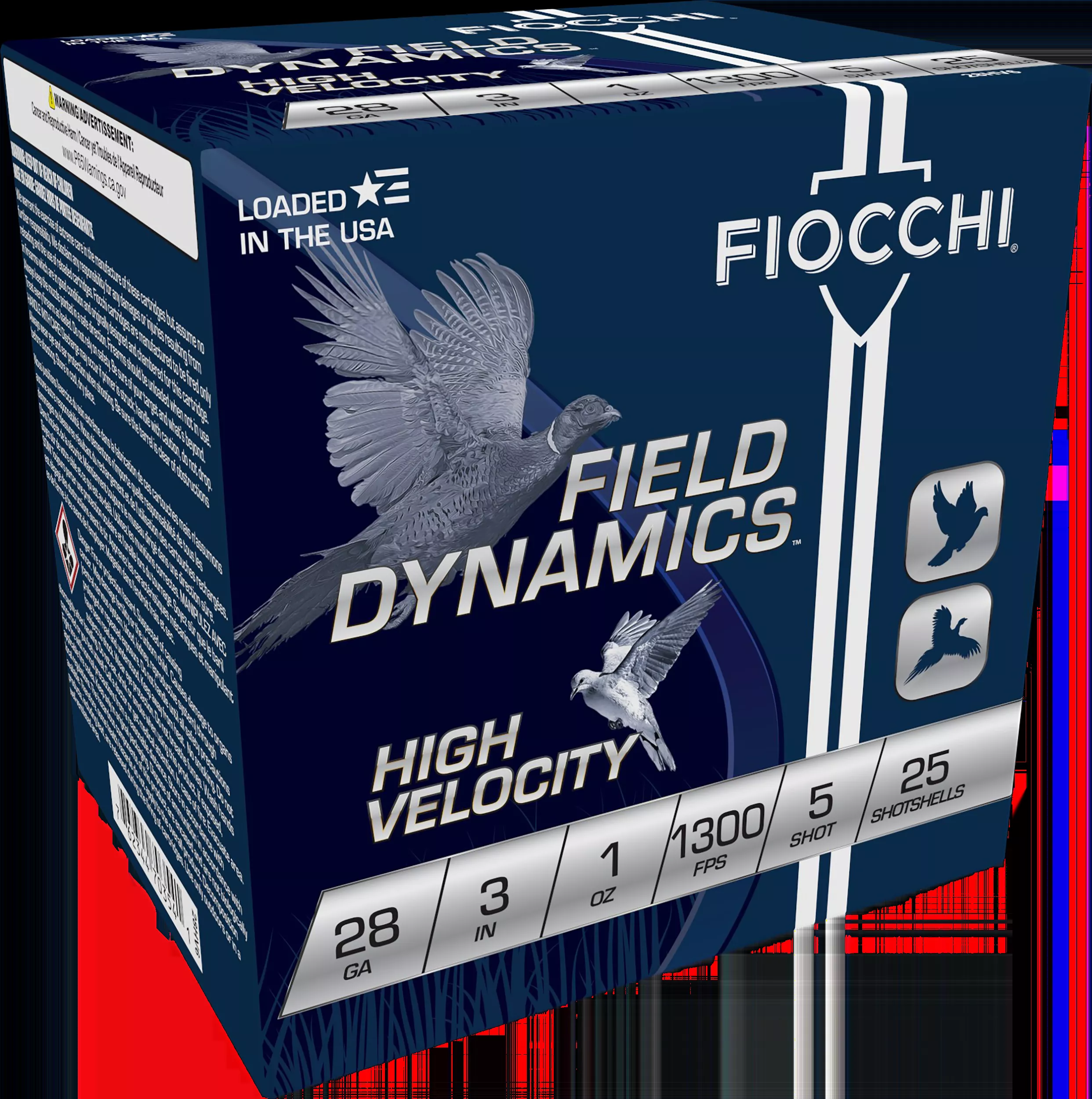 Fiocchi 283HV5 Field Dynamics High Velocity 28Gauge 3" 1oz 5Shot 25 Per Box/10 Case