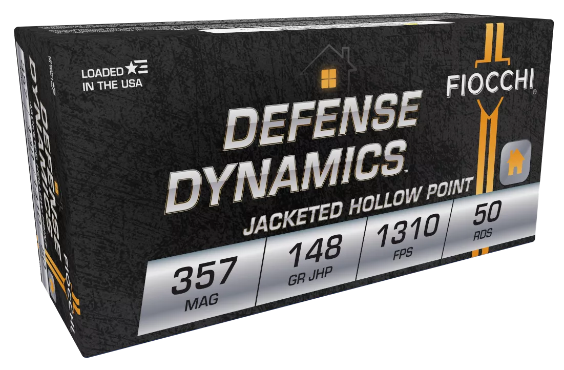 Fiocchi 357E Defense Dynamics357Mag 148gr Jacketed Hollow Point 50 Per Box/20 Case