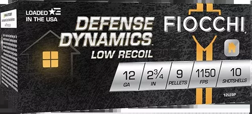 Fiocchi Defense Dynamics Low Recoil 12 Gauge 2.75in #1 Buckshot 9-Pellet 10rd Box 12LE9P