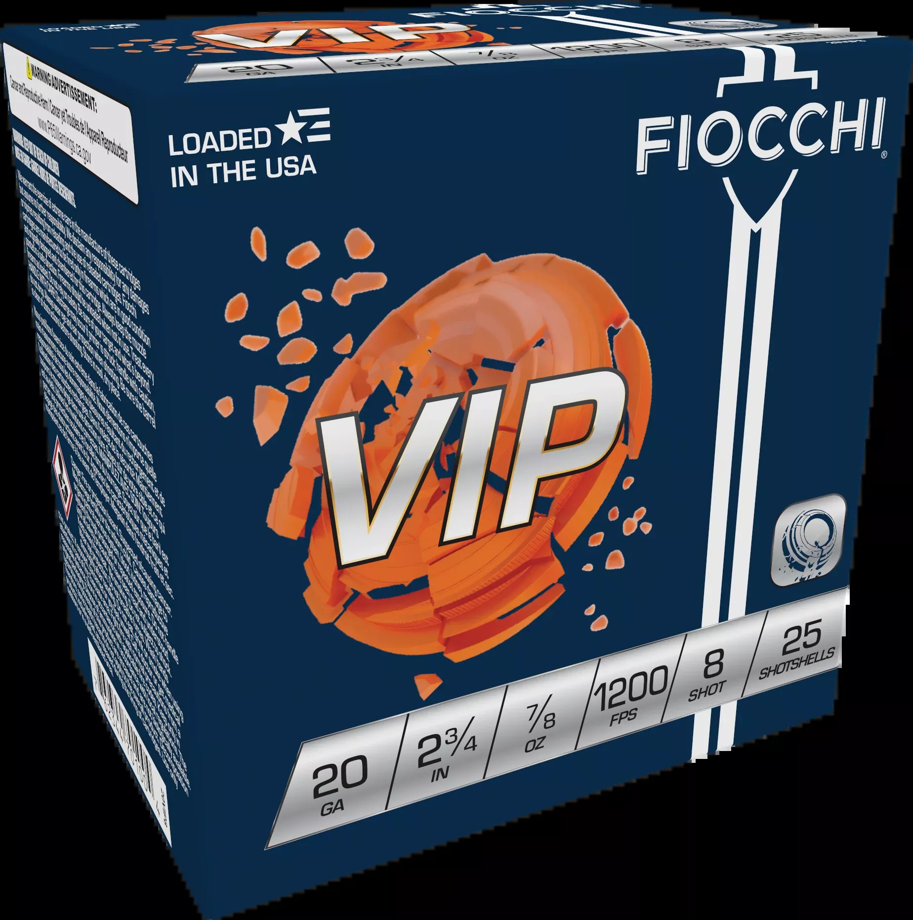 Fiocchi Exacta VIP Target 20 Gauge 2.75in 7/8oz #8 Shot 25rd Shotshells 20VIP8