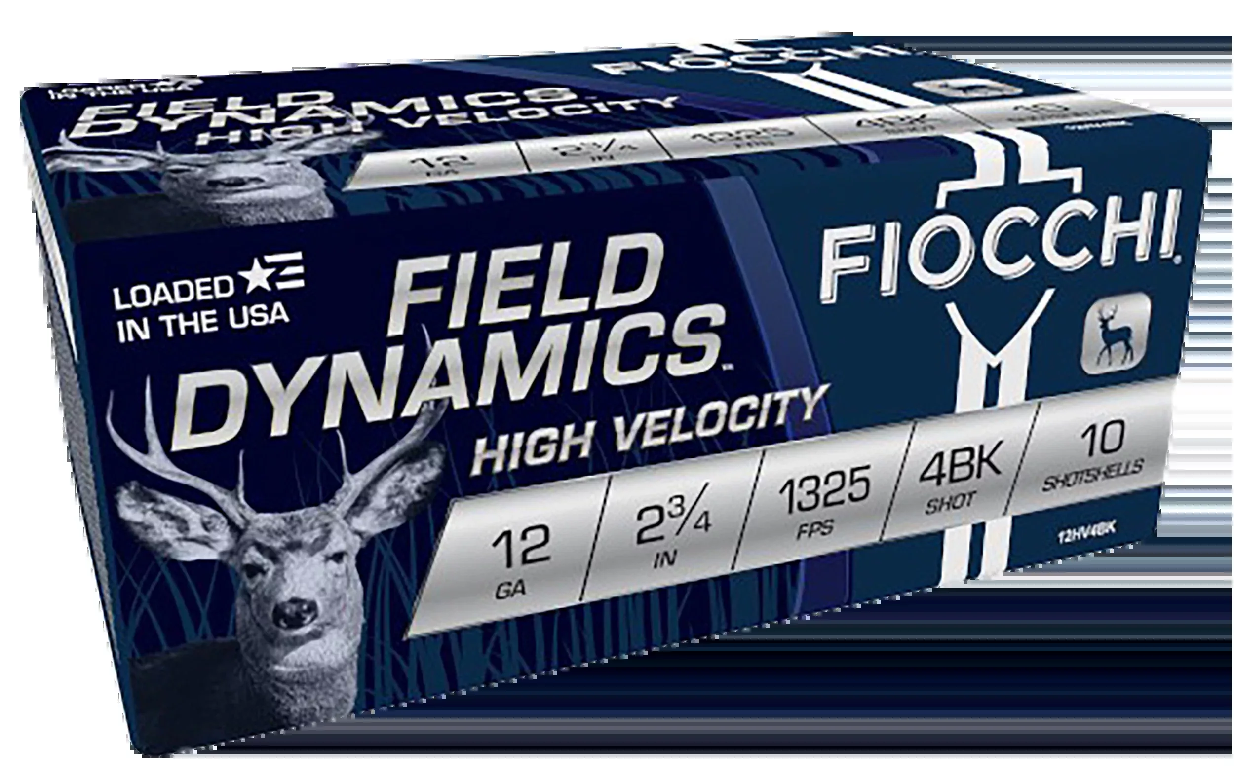 Fiocchi Field Dynamics High Velocity 12 Gauge 2.75in #4 Nickel Buckshot 27 Pellets 12HV4BK