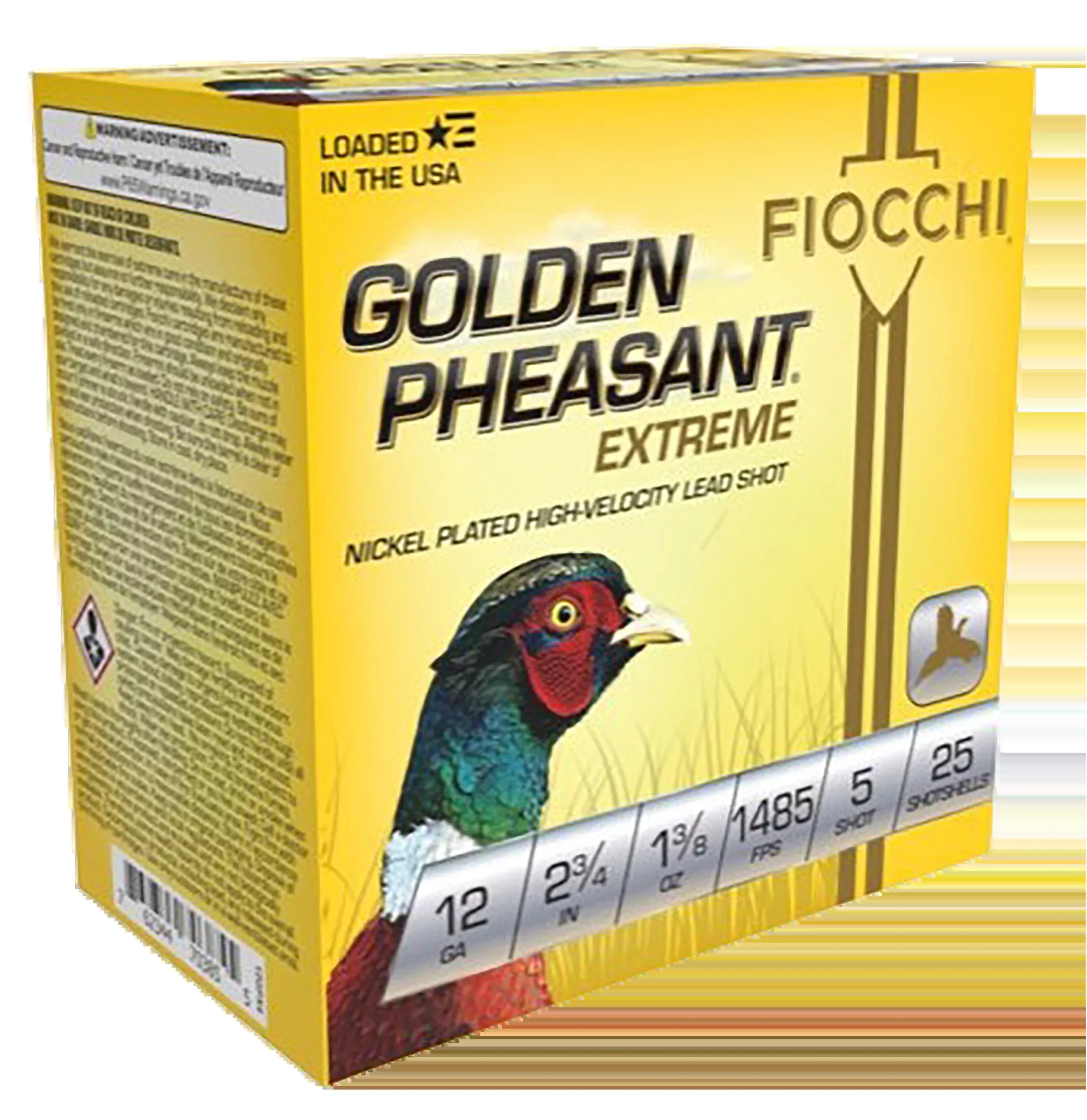 Fiocchi Golden Pheasant Extrema 12 Gauge 2.75in #5 Nickel-Plated Lead 1 3/8oz 12GPX5