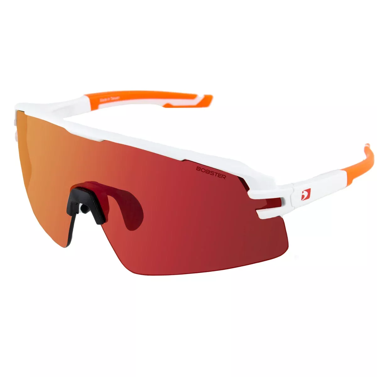 Flash Sunglasses - Matte White/Orange Frame w/Smoke Bla